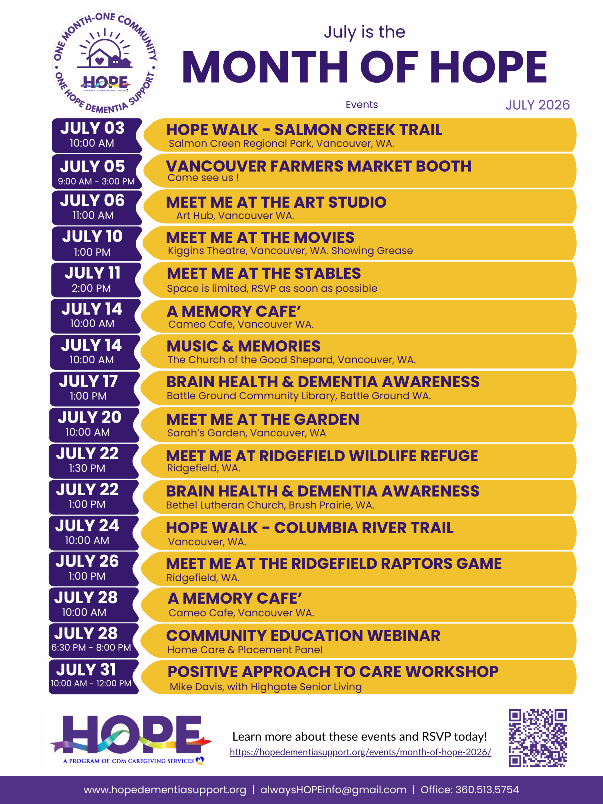 July Agenda
